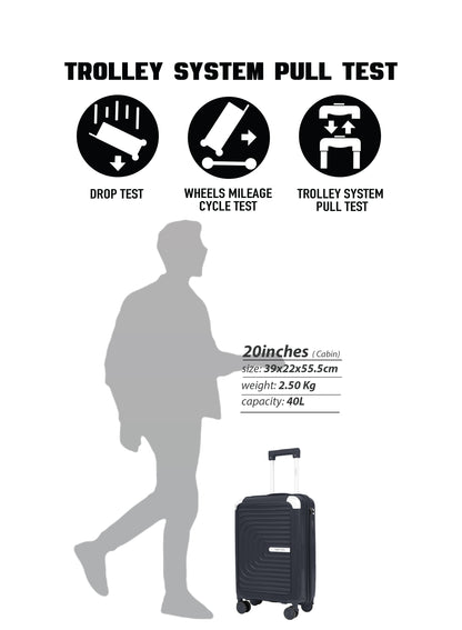 Parajohn Boltrix 1 Piece Cabin Size 20 inches Polypropylene Luggage Trolley 55cm