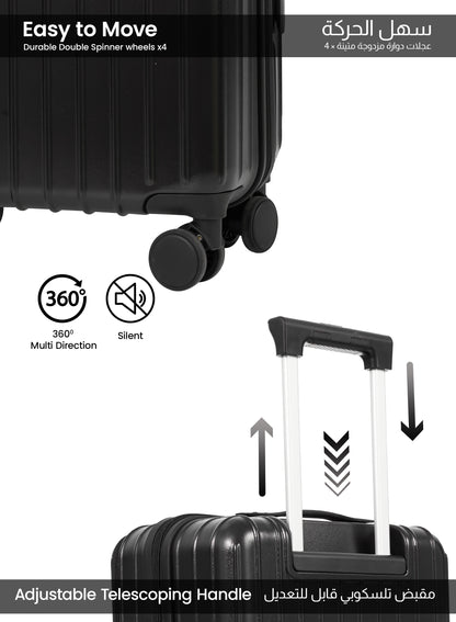 Parajohn VerDex Cabin Size 20 inches luggage with Premium Polycarbonate PC Material- 57 cms carrying 10kg|8 Wheels Hard Sided Trolley