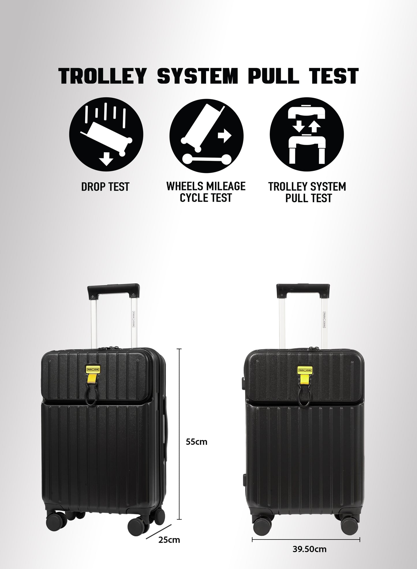 Parajohn VerDex Cabin Size 20 inches luggage with Premium Polycarbonate PC Material- 57 cms carrying 10kg|8 Wheels Hard Sided Trolley