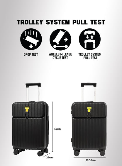Parajohn VerDex Cabin Size 20 inches luggage with Premium Polycarbonate PC Material- 57 cms carrying 10kg|8 Wheels Hard Sided Trolley