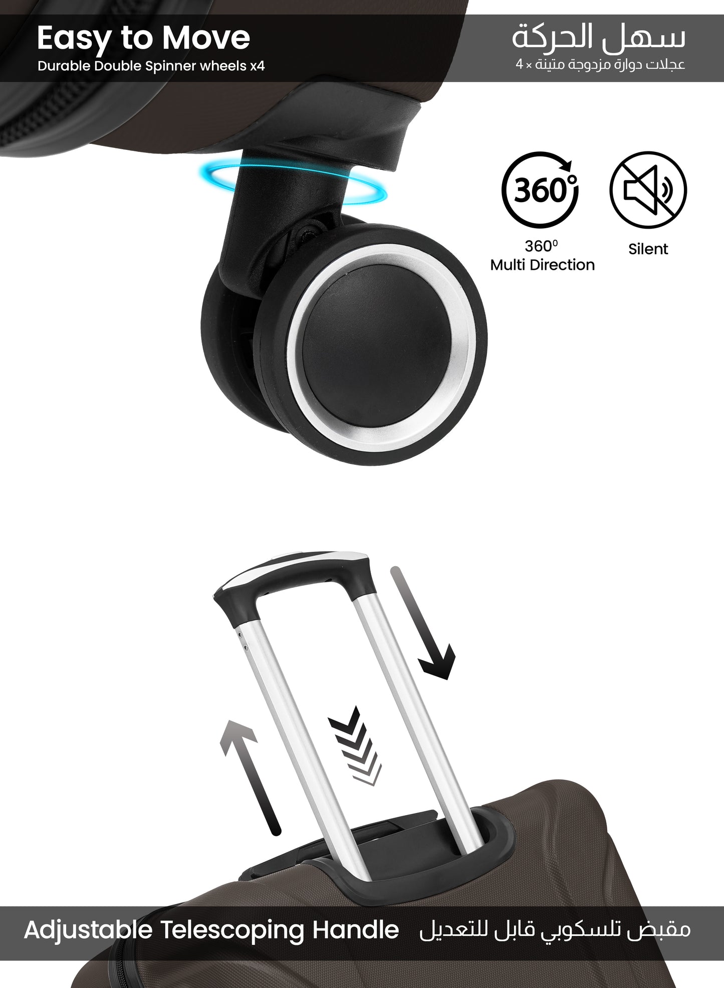 Crista 20 inch 8 Wheels Small 10 KG Cabin Size ABS Hard Side Luggage Trolley