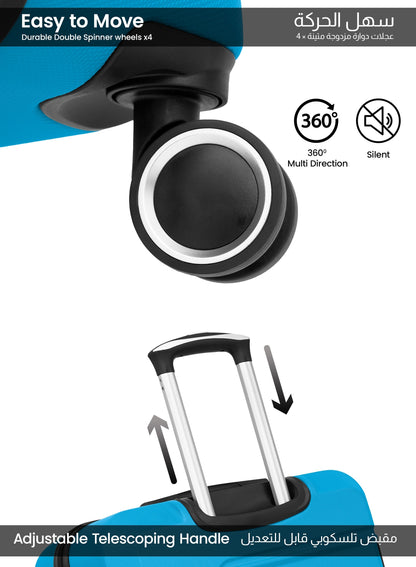 Parajohn Brickbox Series Set of 2 Luggage | Lightweight Small 10KG & Large 30KG ABS 8 Wheels Trolley Hardsided Travel Suitcase PARA JOHN