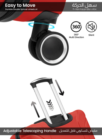 Parajohn Crista Series Set of 2 Luggage | Lightweight Small 10KG & Large 30KG ABS 8 Wheels Trolley Hardsided Travel Suitcase PARA JOHN