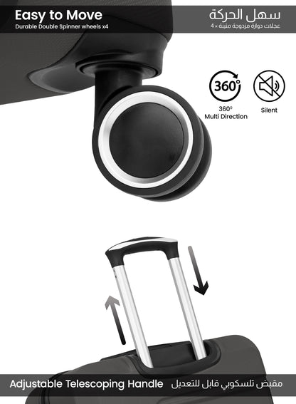 Parajohn Brickbox Series Set of 2 Luggage | Lightweight Small 10KG & Large 30KG ABS 8 Wheels Trolley Hardsided Travel Suitcase PARA JOHN