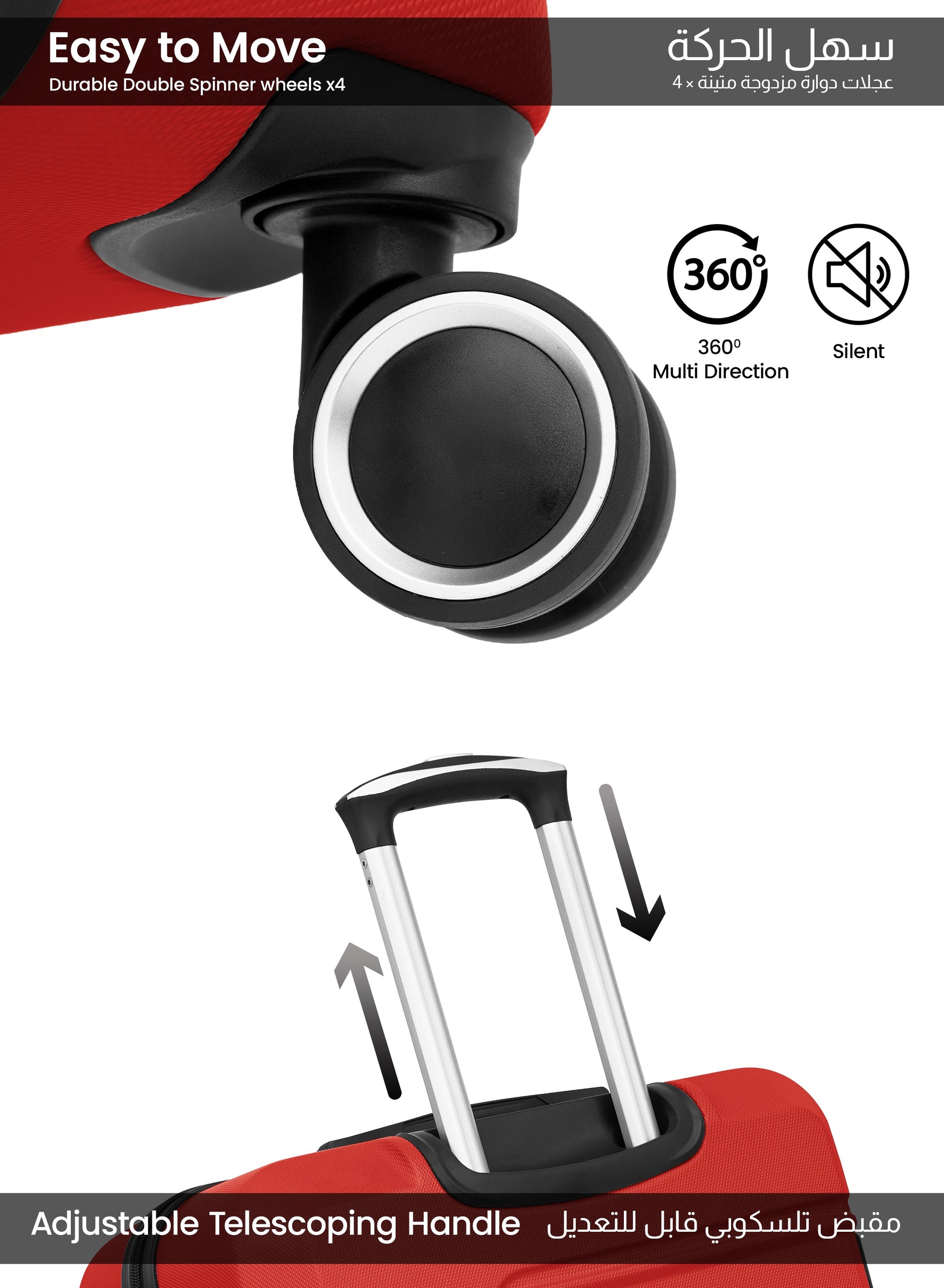 Parajohn Brickbox Series Set of 2 Luggage | Lightweight Small 10KG & Large 30KG ABS 8 Wheels Trolley Hardsided Travel Suitcase PARA JOHN