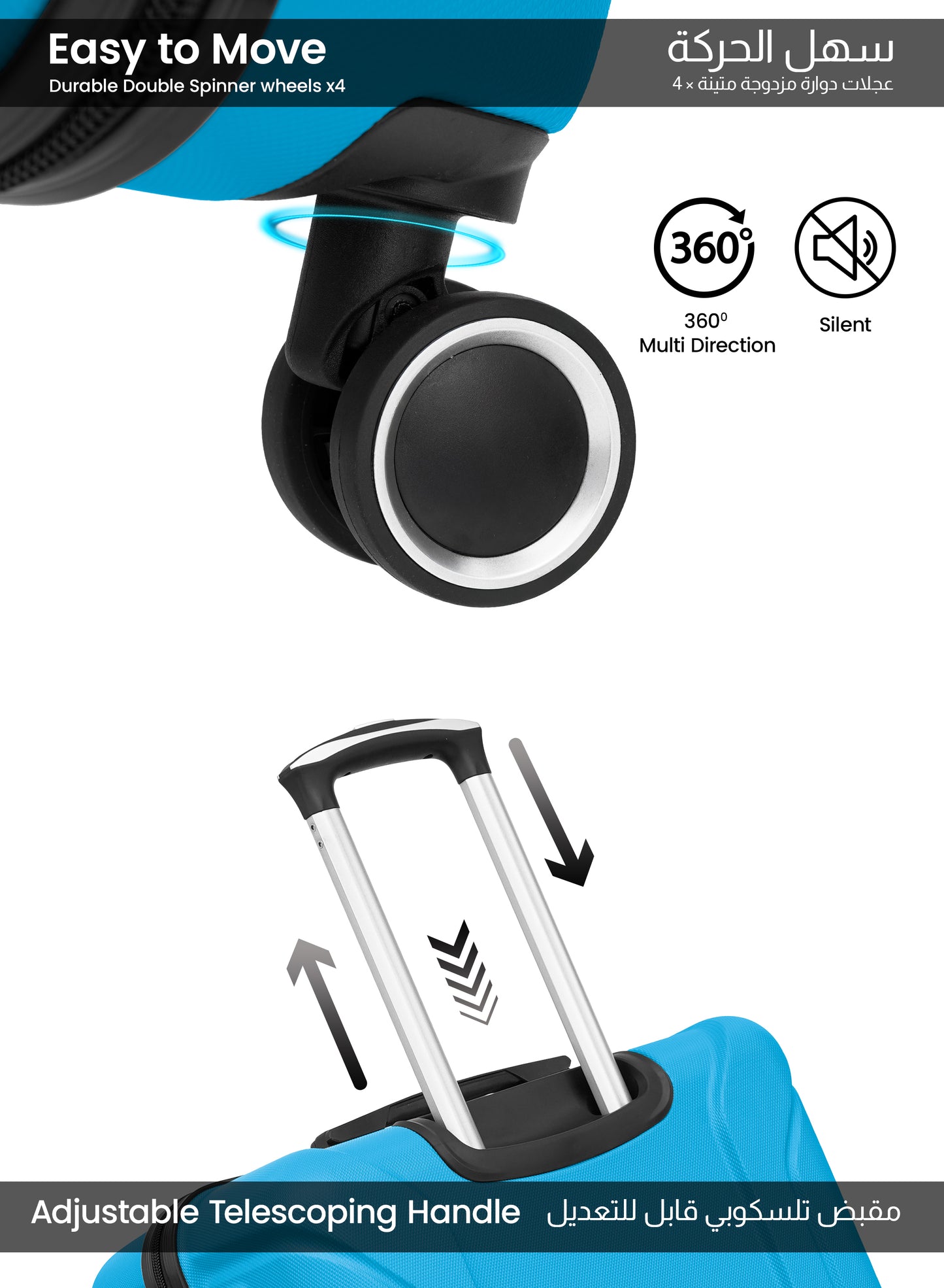 Crista 20 inch 8 Wheels Small 10 KG Cabin Size ABS Hard Side Luggage Trolley