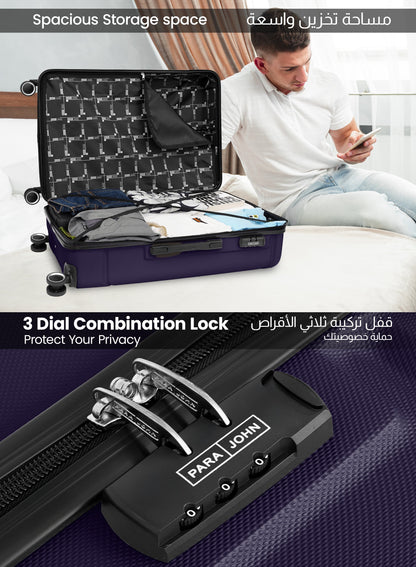 Parajohn Crista Series Set of 2 Luggage | Lightweight Small 10KG & Large 30KG ABS 8 Wheels Trolley Hardsided Travel Suitcase PARA JOHN