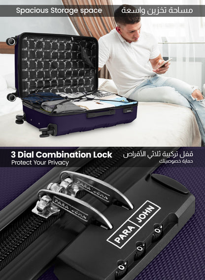 Parajohn Brickbox Series Set of 2 Luggage | Lightweight Small 10KG & Large 30KG ABS 8 Wheels Trolley Hardsided Travel Suitcase PARA JOHN