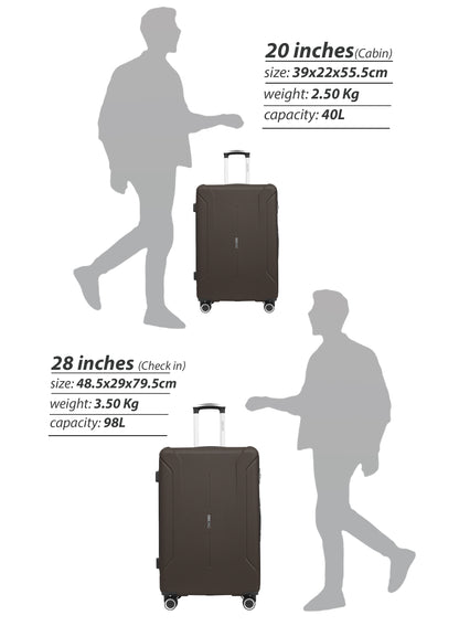 Crista 20 inch 8 Wheels Small 10 KG Cabin Size ABS Hard Side Luggage Trolley