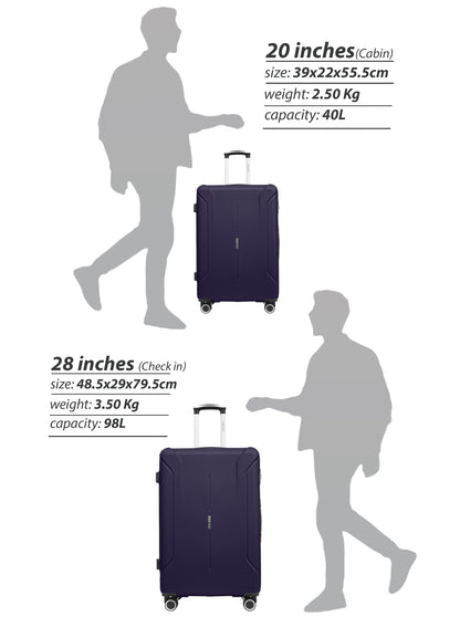 Parajohn Crista Series Set of 2 Luggage | Lightweight Small 10KG & Large 30KG ABS 8 Wheels Trolley Hardsided Travel Suitcase PARA JOHN