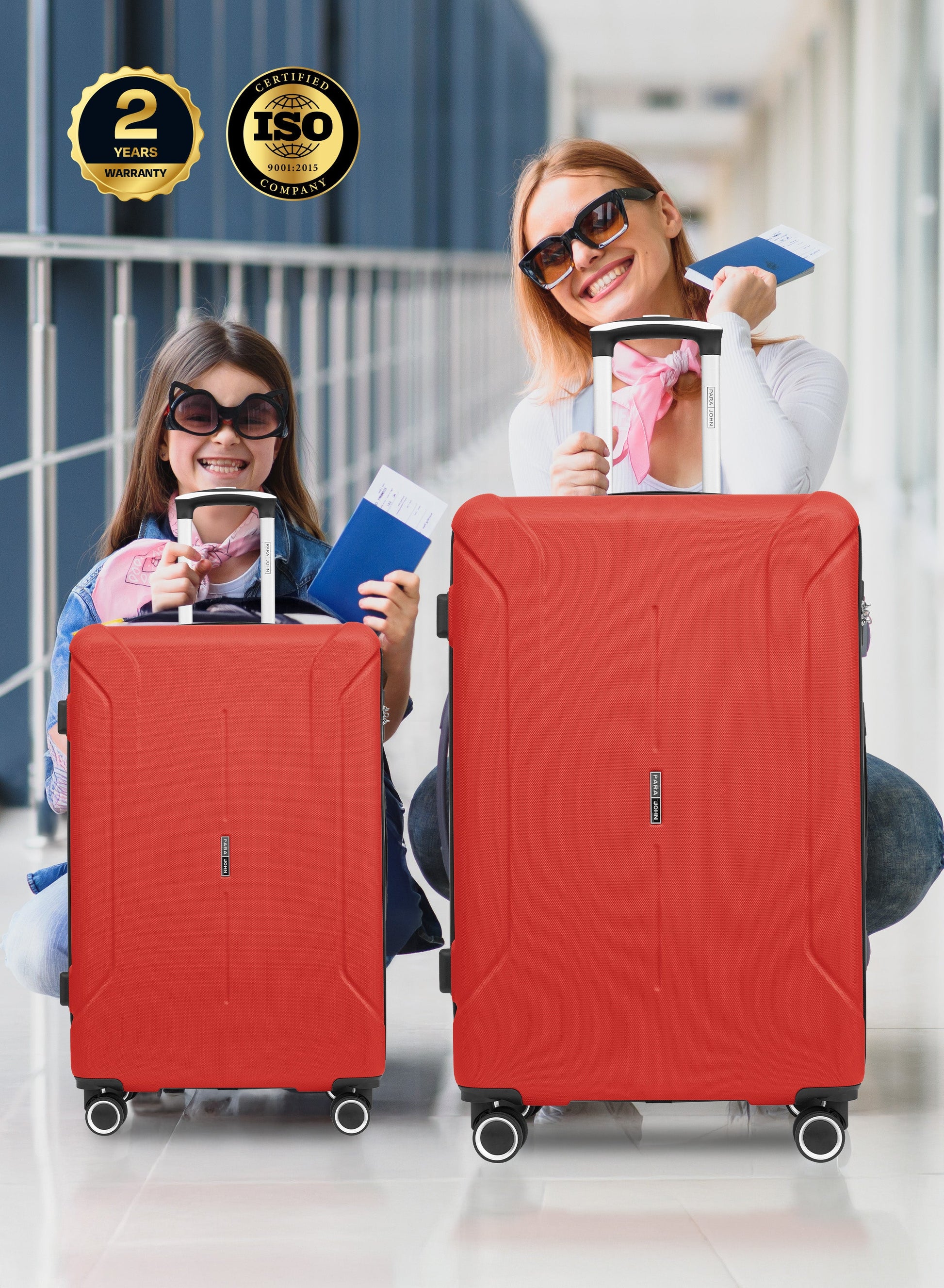 Parajohn Crista Series Set of 2 Luggage | Lightweight Small 10KG & Large 30KG ABS 8 Wheels Trolley Hardsided Travel Suitcase PARA JOHN