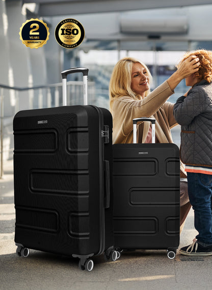 Parajohn Brickbox Series Set of 2 Luggage | Lightweight Small 10KG & Large 30KG ABS 8 Wheels Trolley Hardsided Travel Suitcase PARA JOHN