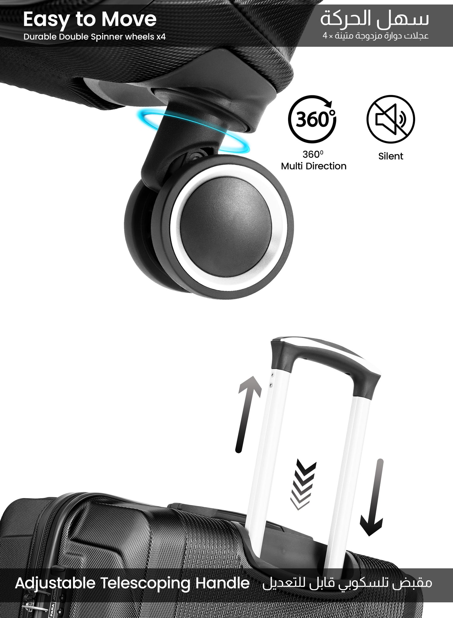Parajohn Crista 28 inch 8 Wheels Small 30 KG Check in Size ABS Hard Side Luggage Trolley