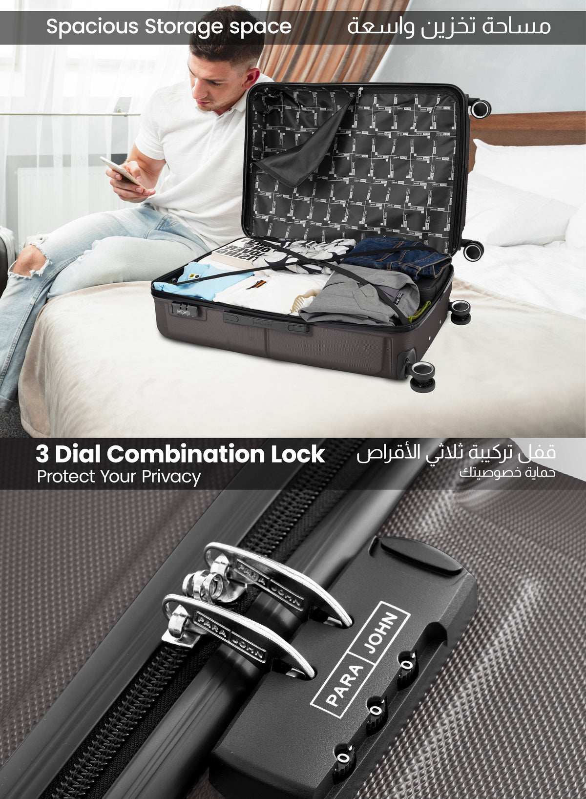 Parajohn Crista 28 inch 8 Wheels Small 30 KG Check in Size ABS Hard Side Luggage Trolley  PARAJOHN UAE