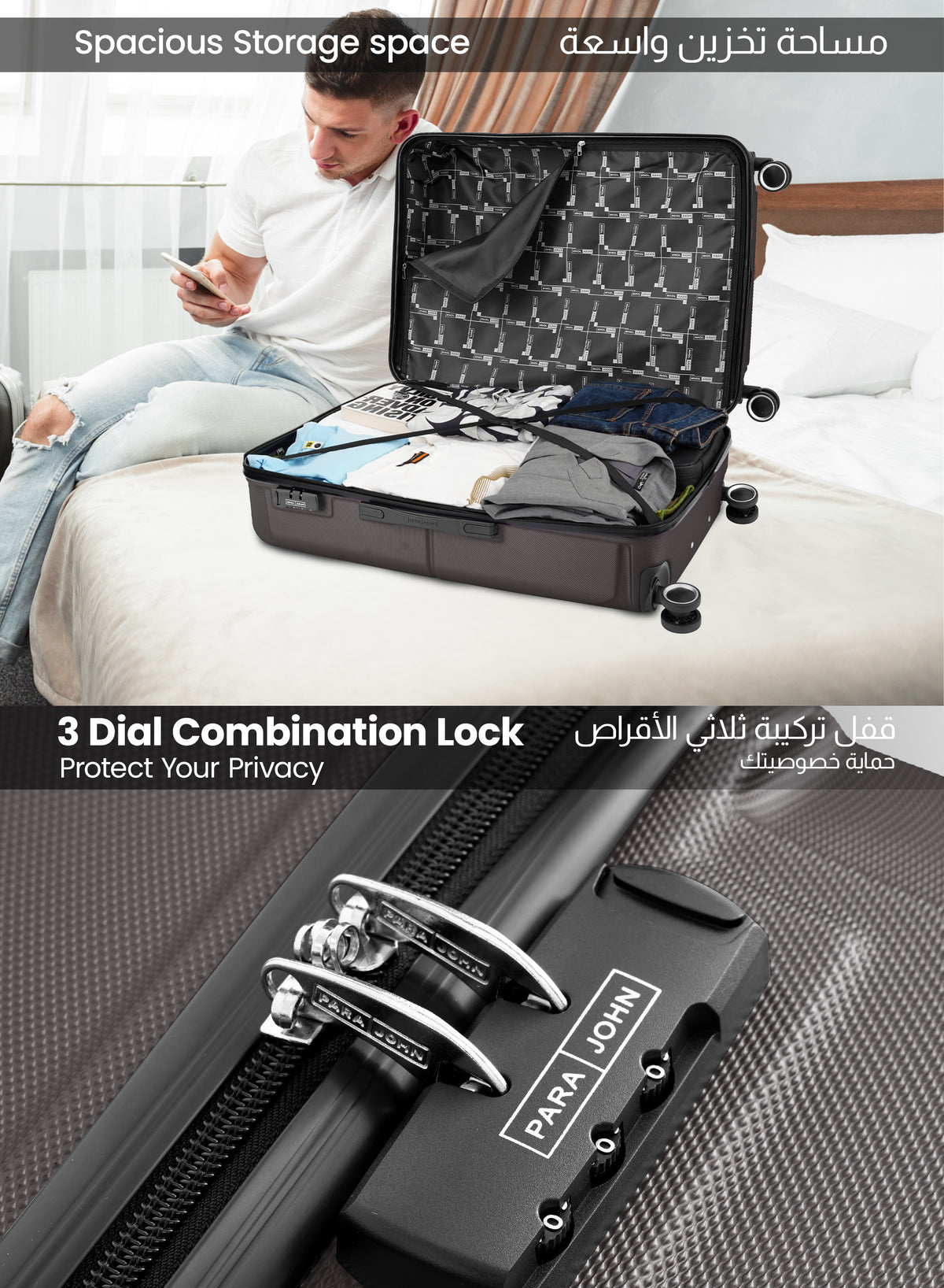 Parajohn Armorix Series 28'' Large ABS Luggage | 30KG 8-Wheel Suitcase