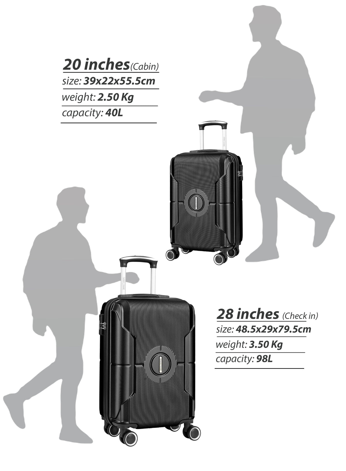 Parajohn Armorix 20 inch 8 Wheels Small 10 KG Cabin Size ABS Hard Side Luggage Trolley  PARAJOHN UAE