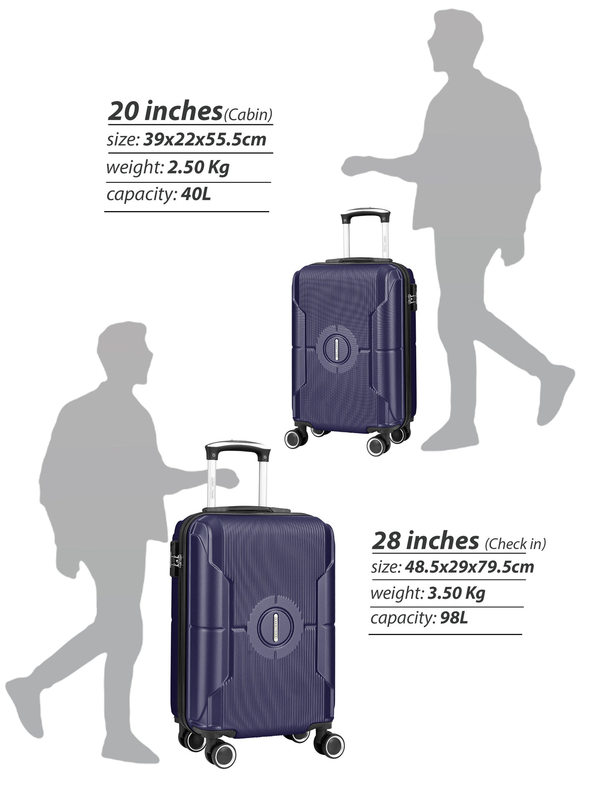 Parajohn Armorix 20 inch 8 Wheels Small 10 KG Cabin Size ABS Hard Side Luggage Trolley  PARAJOHN UAE