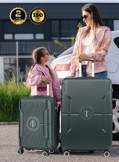 Parajohn Armorix Series Set of 2 Luggage | Lightweight Small 10KG & Large 30KG ABS 8 Wheels Trolley Hardsided Travel Suitcase