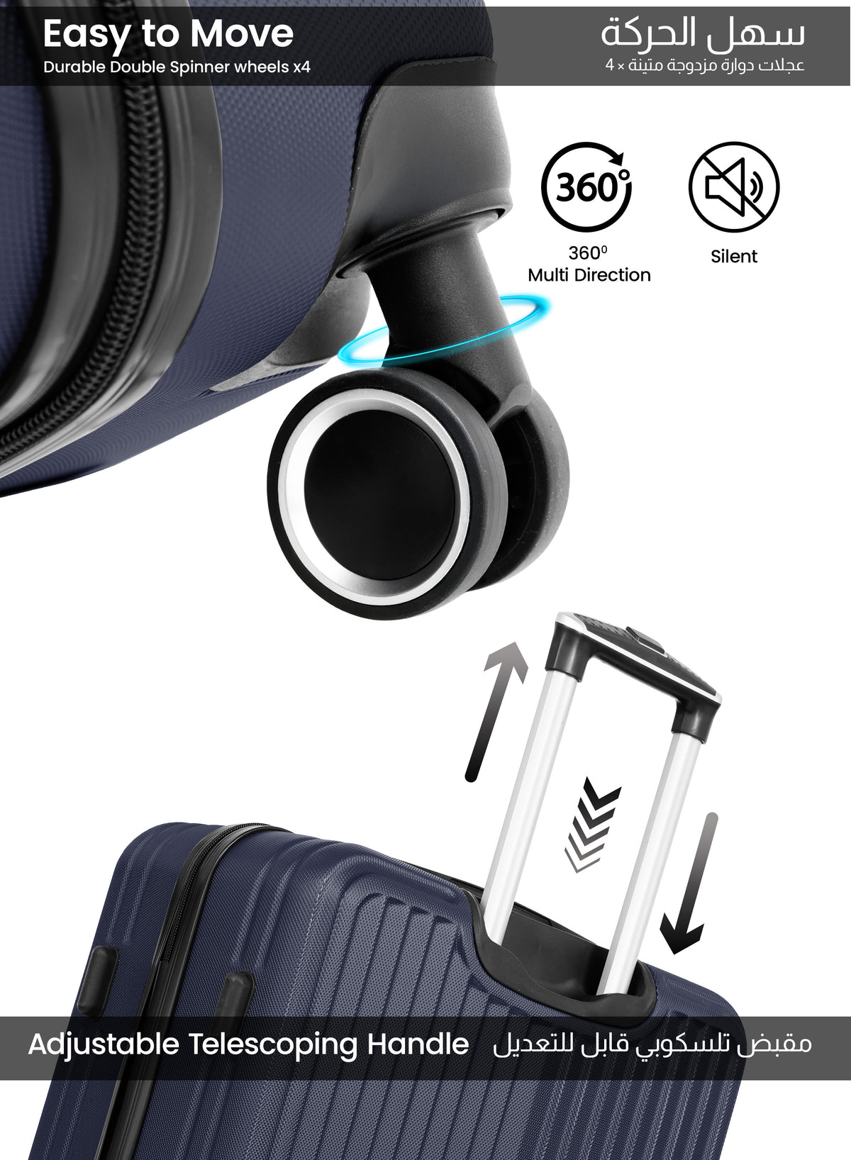 Parajohn Vertex Series 20" Cabin ABS Luggage | 10KG 8-Wheel Suitcase