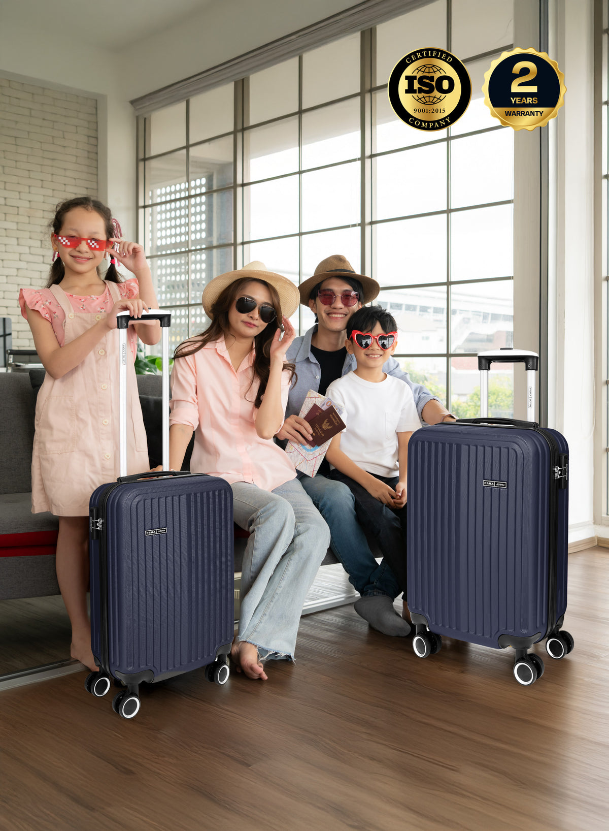 Parajohn Vertex Series 20" Cabin ABS Luggage | 10KG 8-Wheel Suitcase