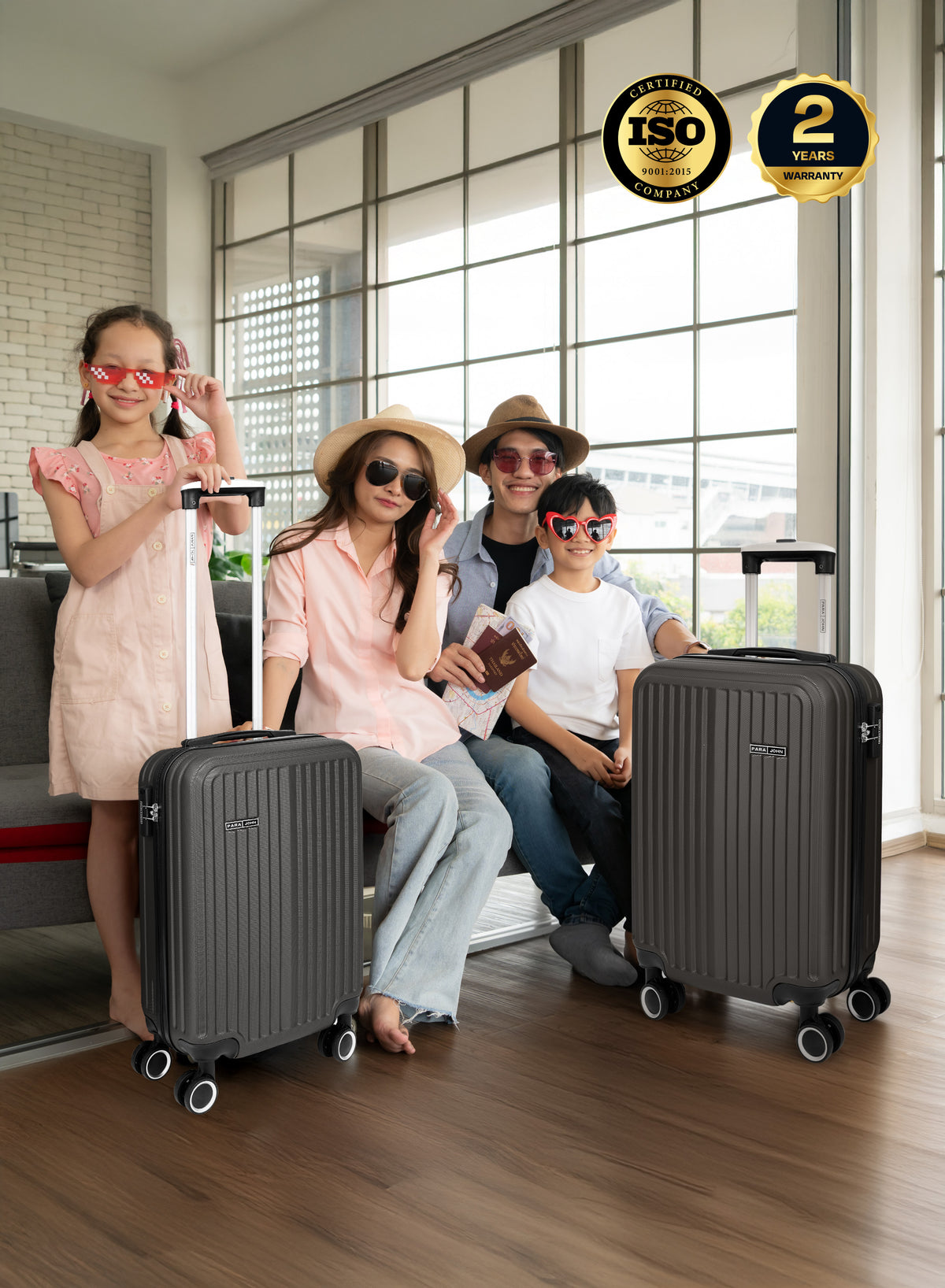 Parajohn Vertex Series 20" Cabin ABS Luggage | 10KG 8-Wheel Suitcase