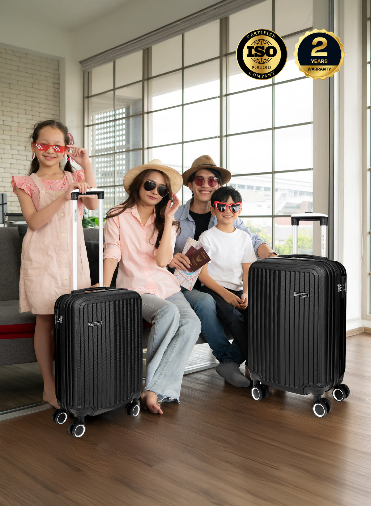 Parajohn Vertex Series 20" Cabin ABS Luggage | 10KG 8-Wheel Suitcase