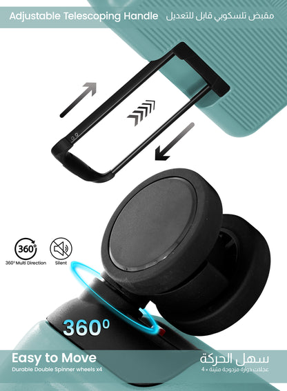 Parajohn FRONTARA Series Set of 2 Front Open ABS + Polycarbonate 20KG+30KG  Premium Luggage Set