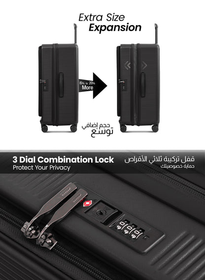 Parajohn FRONTARA Series Set of 2 Front Open ABS + Polycarbonate 20KG+30KG  Premium Luggage Set