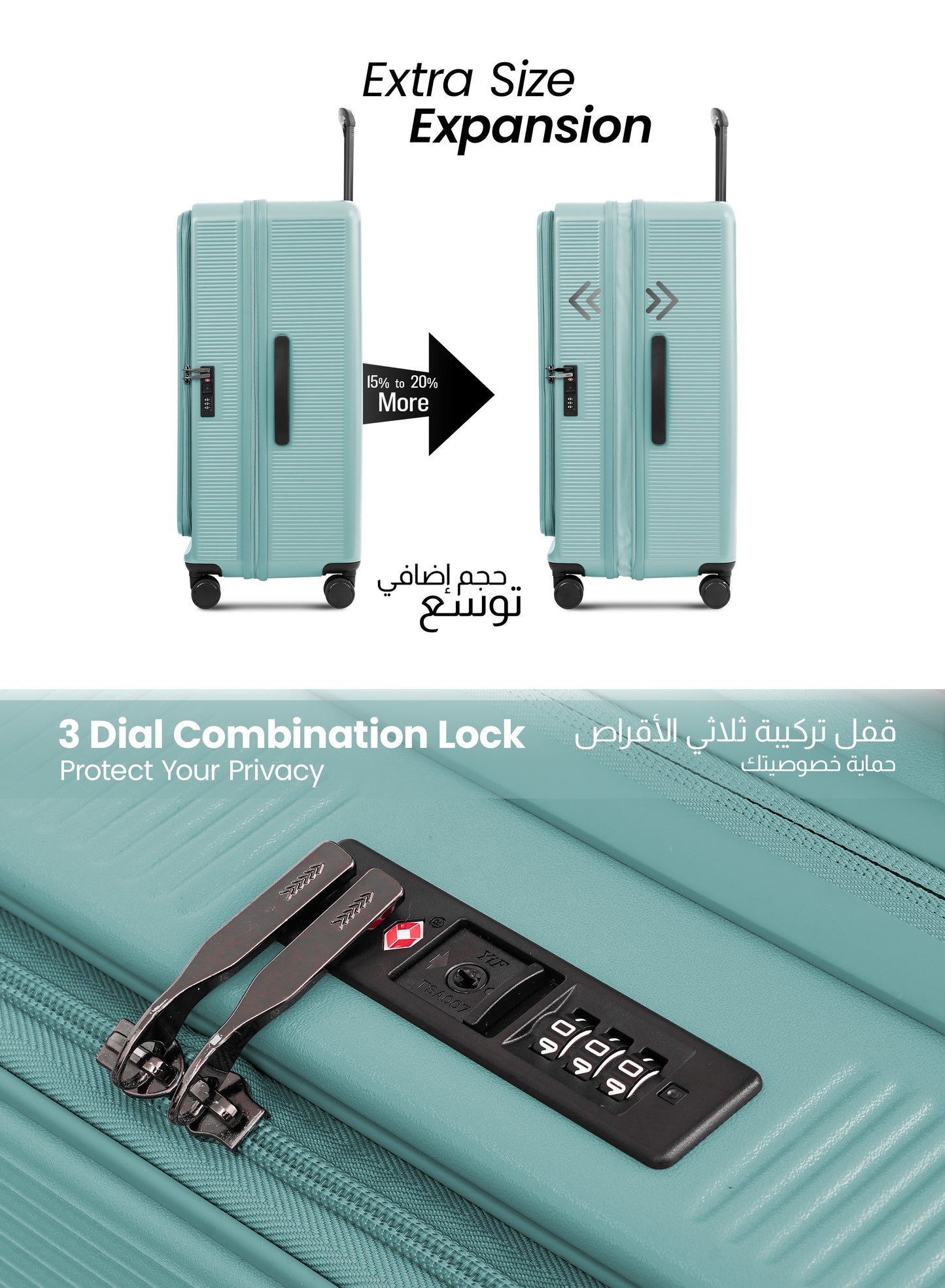 Parajohn FRONTARA Series Set of 2 Front Open ABS + Polycarbonate 20KG+30KG  Premium Luggage Set