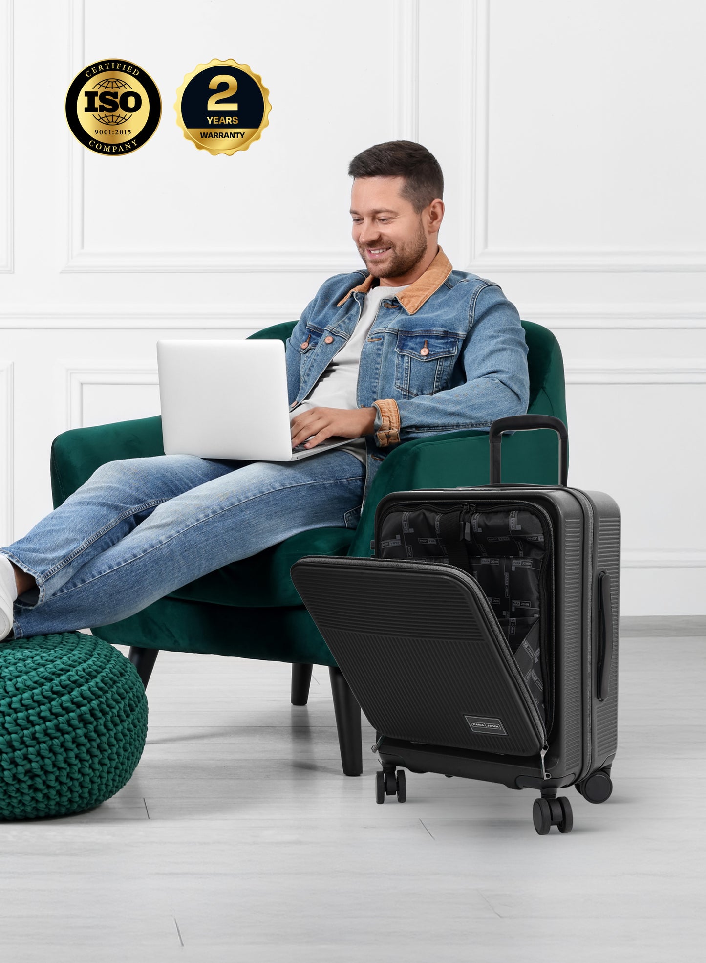 Parajohn FRONTARA Series Set of 2 Front Open ABS + Polycarbonate 20KG+30KG  Premium Luggage Set