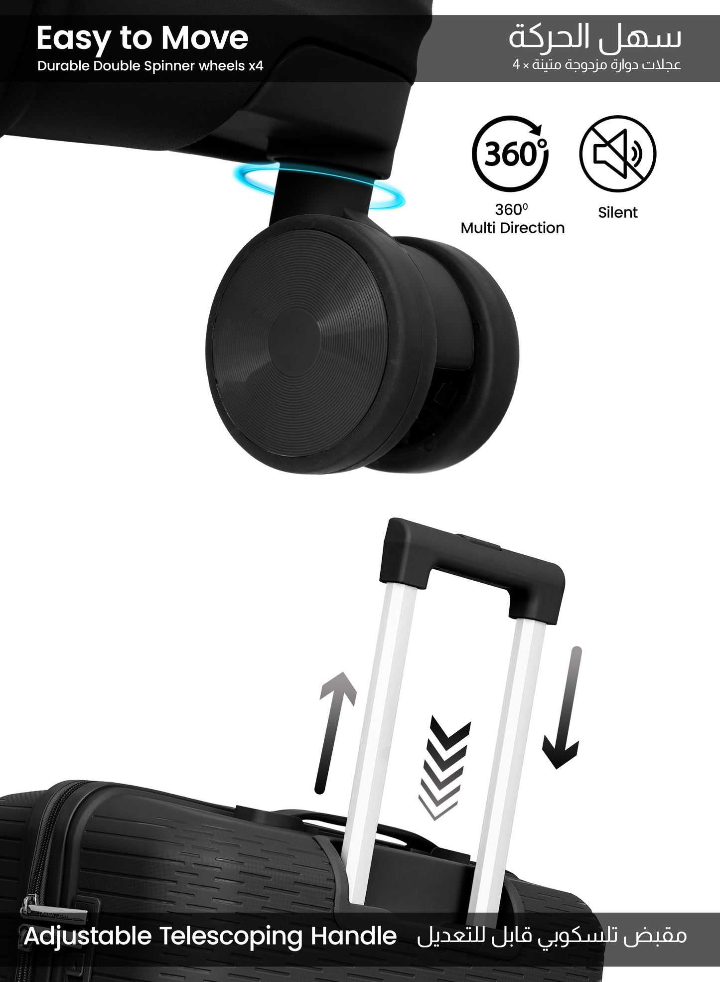 Parajohn Skyline Series Set of 2 Polypropylene 10KG+30KG  Premium Luggage Set