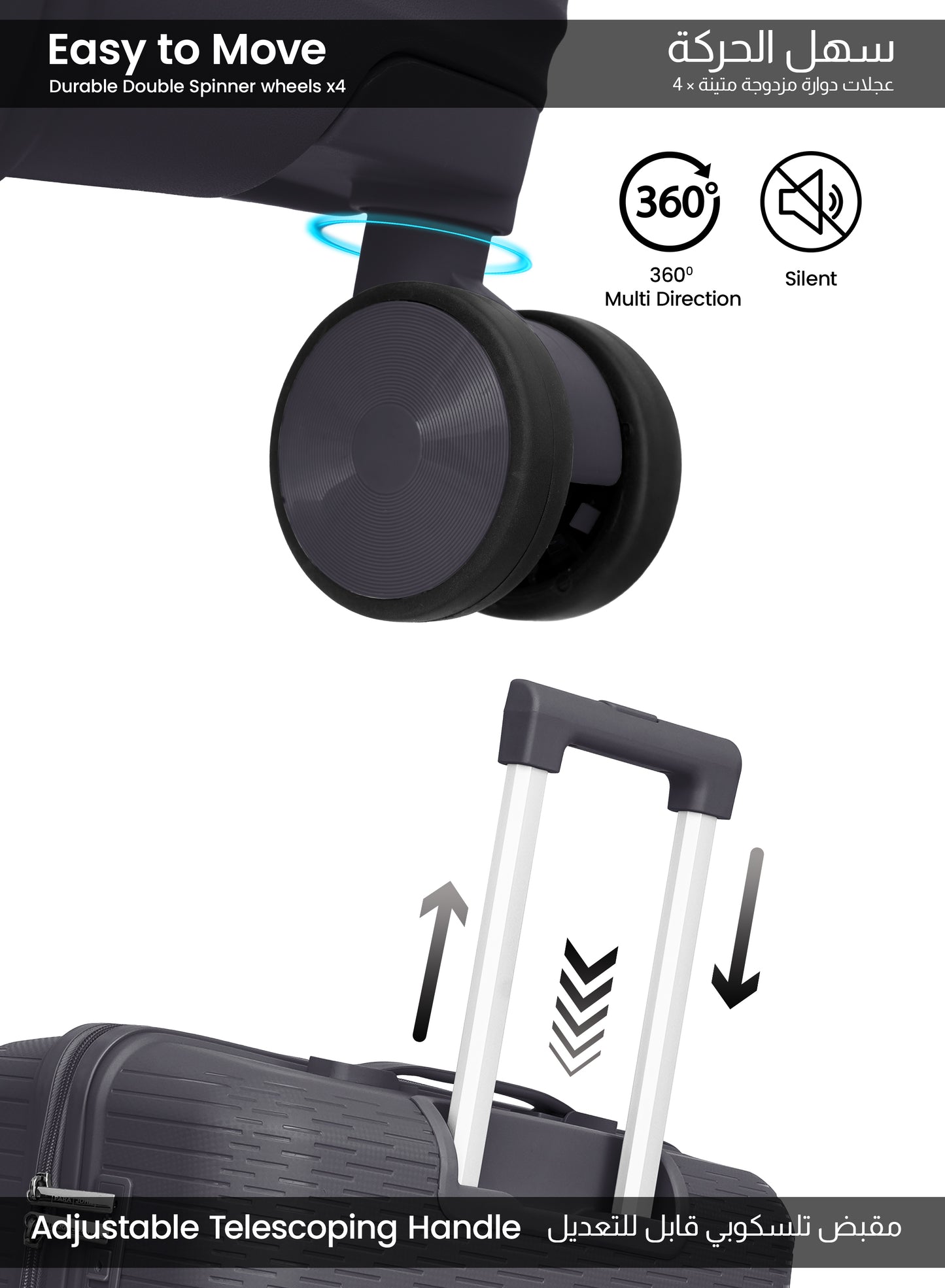 Parajohn Skyline Series Set of 2 Polypropylene 10KG+30KG  Premium Luggage Set