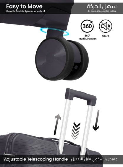 Parajohn Skyline Series Set of 2 Polypropylene 10KG+30KG  Premium Luggage Set