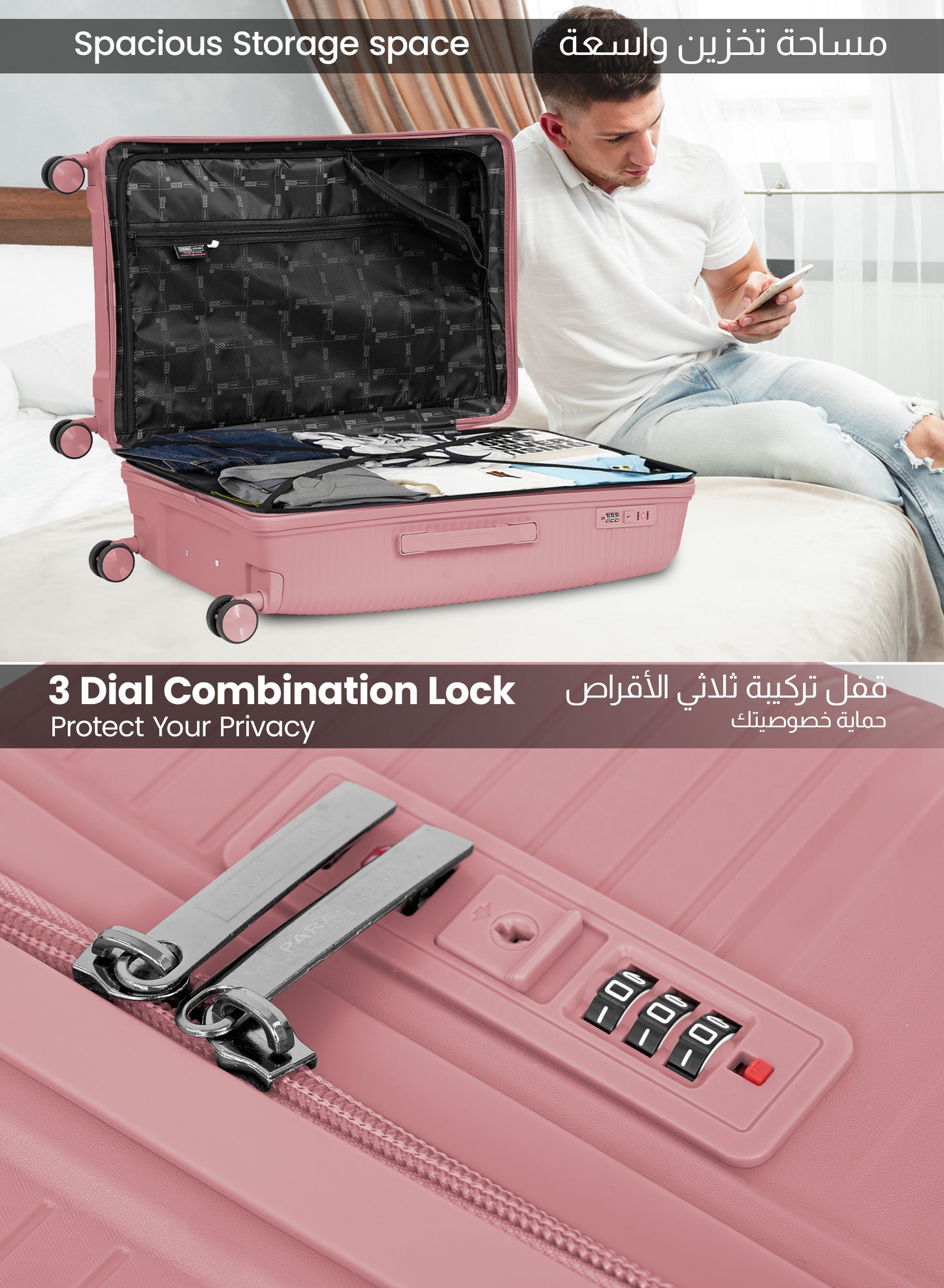 Parajohn Skyline Series Set of 2 Polypropylene 10KG+30KG  Premium Luggage Set