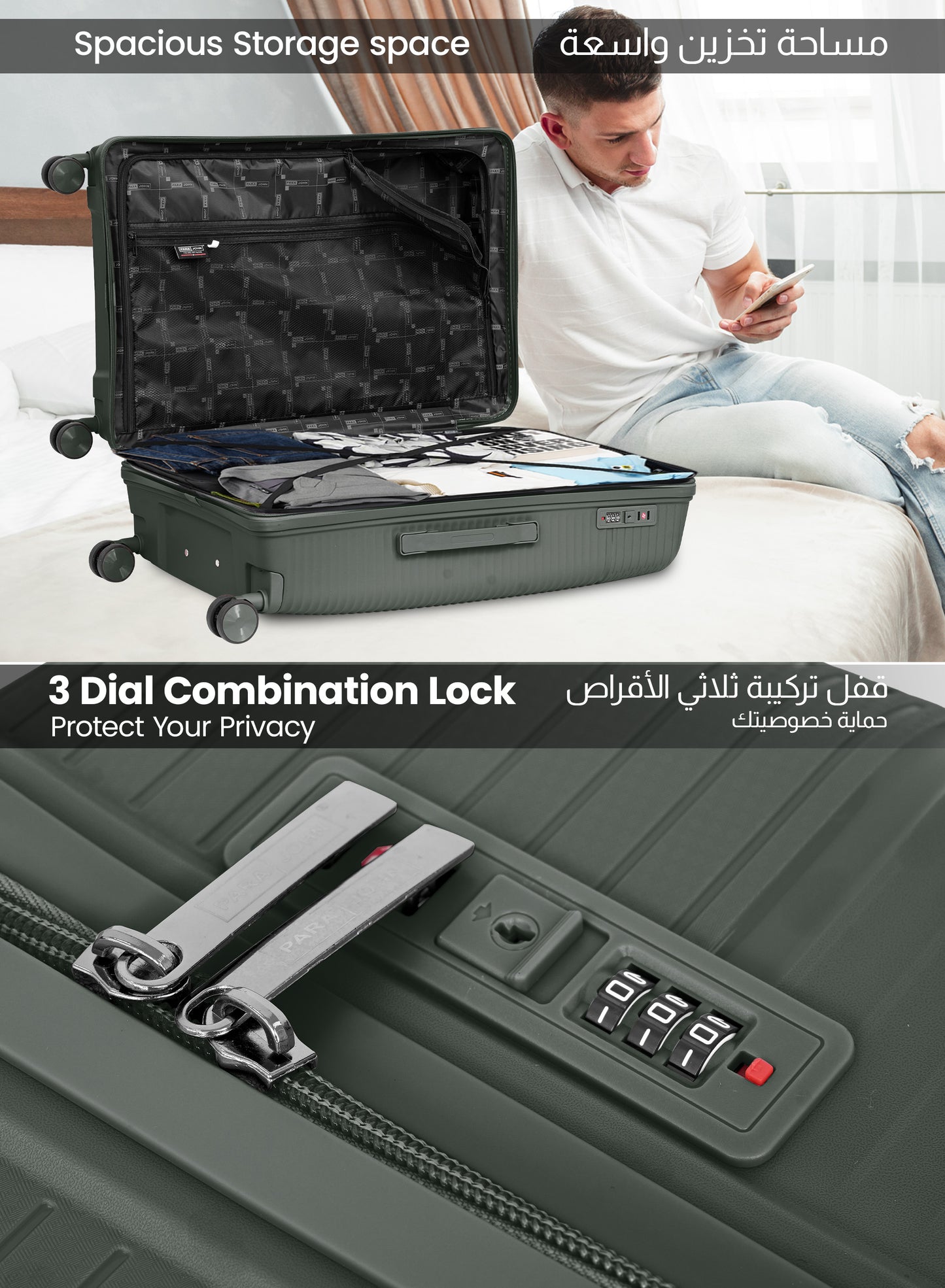 Parajohn Skyline Series Set of 2 Polypropylene 10KG+30KG  Premium Luggage Set