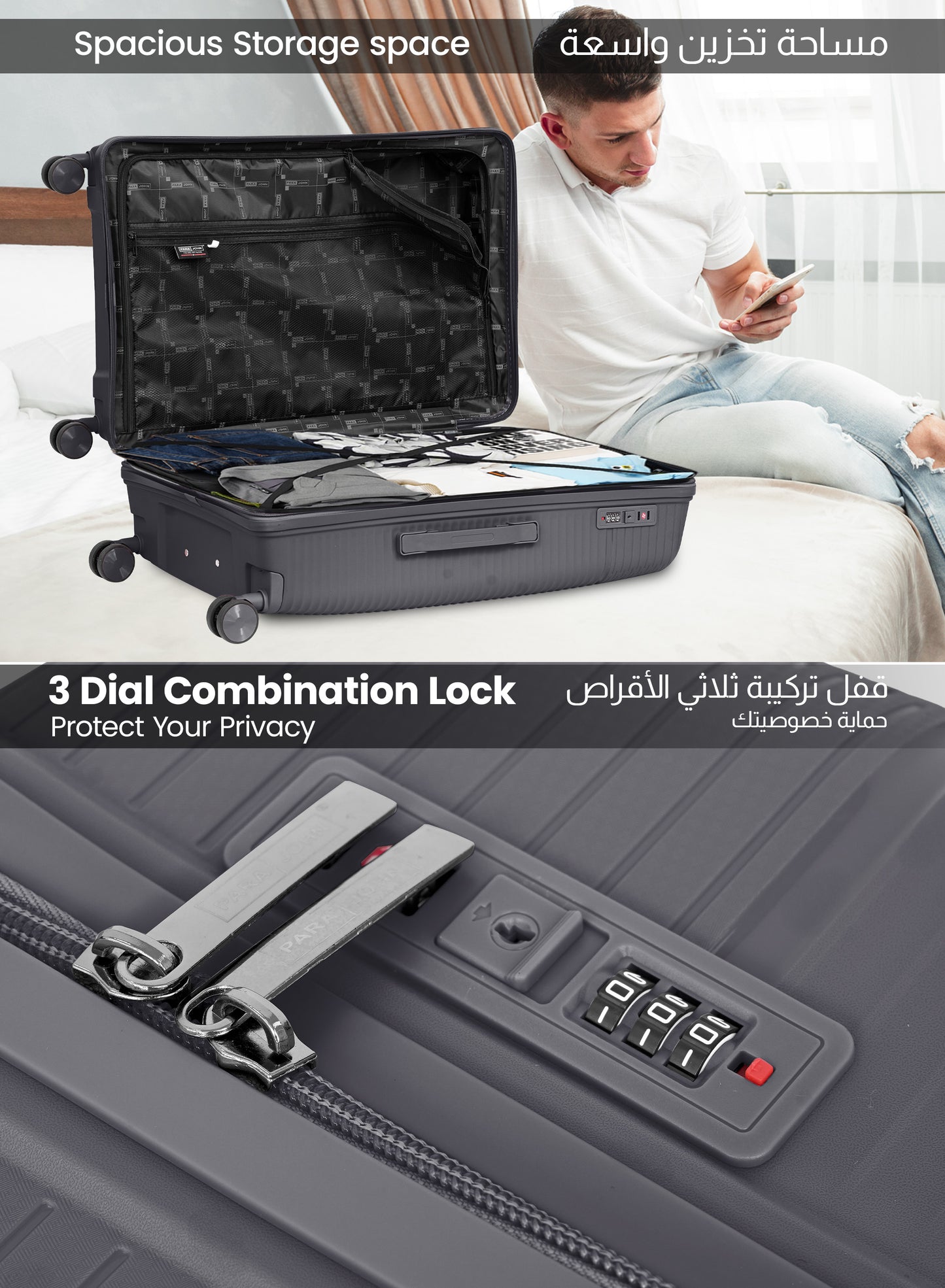 Parajohn Skyline Series Set of 2 Polypropylene 10KG+30KG  Premium Luggage Set