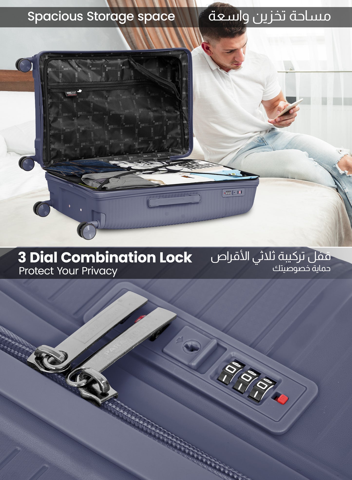 Parajohn Skyline Series Set of 2 Polypropylene 10KG+30KG  Premium Luggage Set