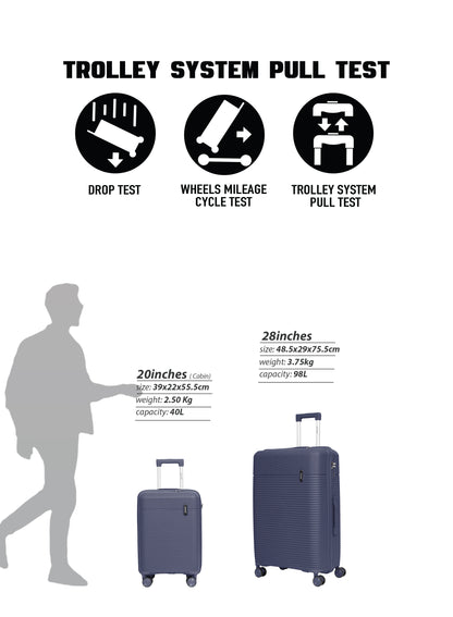 Parajohn Skyline Series Set of 2 Polypropylene 10KG+30KG  Premium Luggage Set