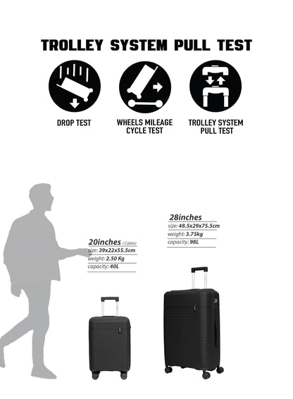 Parajohn Skyline Series Set of 2 Polypropylene 10KG+30KG  Premium Luggage Set