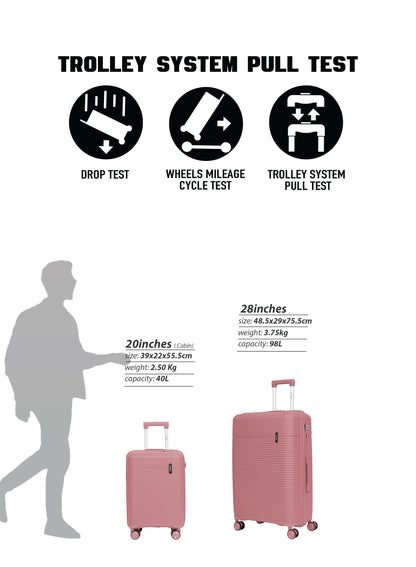 Parajohn Skyline Series Set of 2 Polypropylene 10KG+30KG  Premium Luggage Set