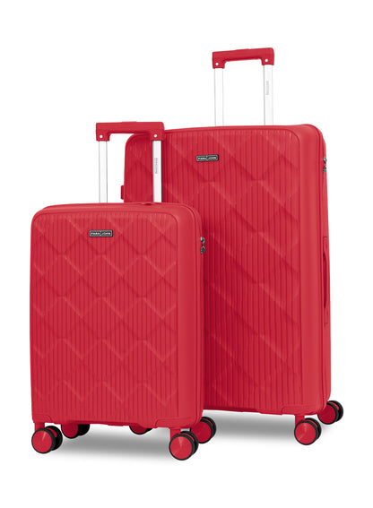 Parajohn CarryX Series Set of 2 Luggage| Small 10KG & Large 30KG Polypropylene 8 Wheel Trolley Hardsided Travel Suitcase