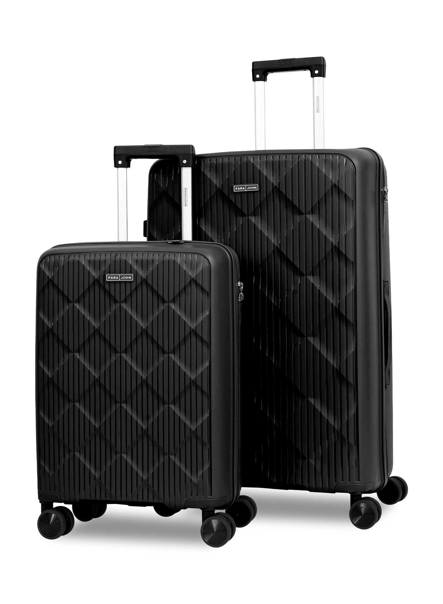 Parajohn CarryX Series Set of 2 Luggage| Small 10KG & Large 30KG Polypropylene 8 Wheel Trolley Hardsided Travel Suitcase