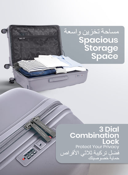 Parajohn CarryX Series Set of 2 Luggage| Small 10KG & Large 30KG Polypropylene 8 Wheel Trolley Hardsided Travel Suitcase