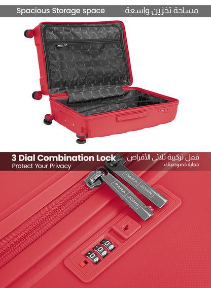 Parajohn CarryX Series Set of 2 Luggage| Small 10KG & Large 30KG Polypropylene 8 Wheel Trolley Hardsided Travel Suitcase