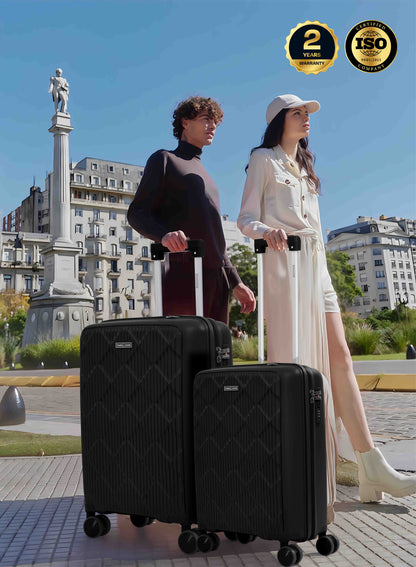 Parajohn CarryX Series Set of 2 Luggage| Small 10KG & Large 30KG Polypropylene 8 Wheel Trolley Hardsided Travel Suitcase