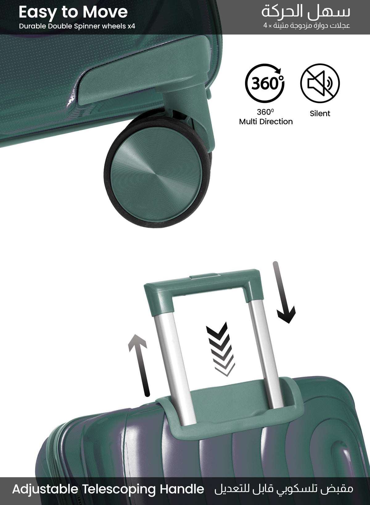 Parajohn ARMOUR - Colour-Shift PP Luggage Set of 2