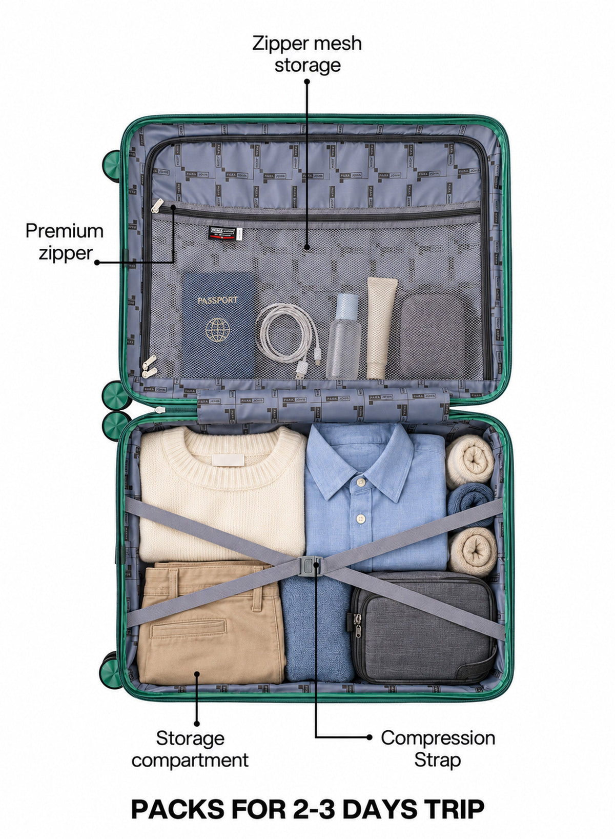 Parajohn ARMOUR - Colour-Shift PP Luggage Set of 2  PARAJOHN UAE