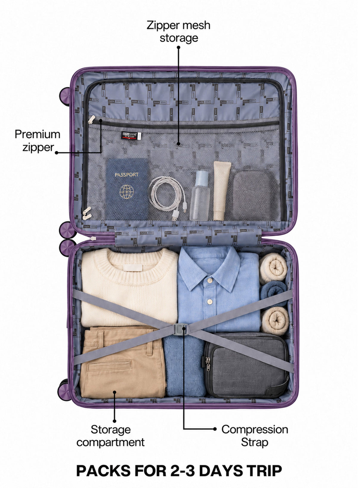 Parajohn ARMOUR - Colour-Shift PP Luggage Set of 2  PARAJOHN UAE