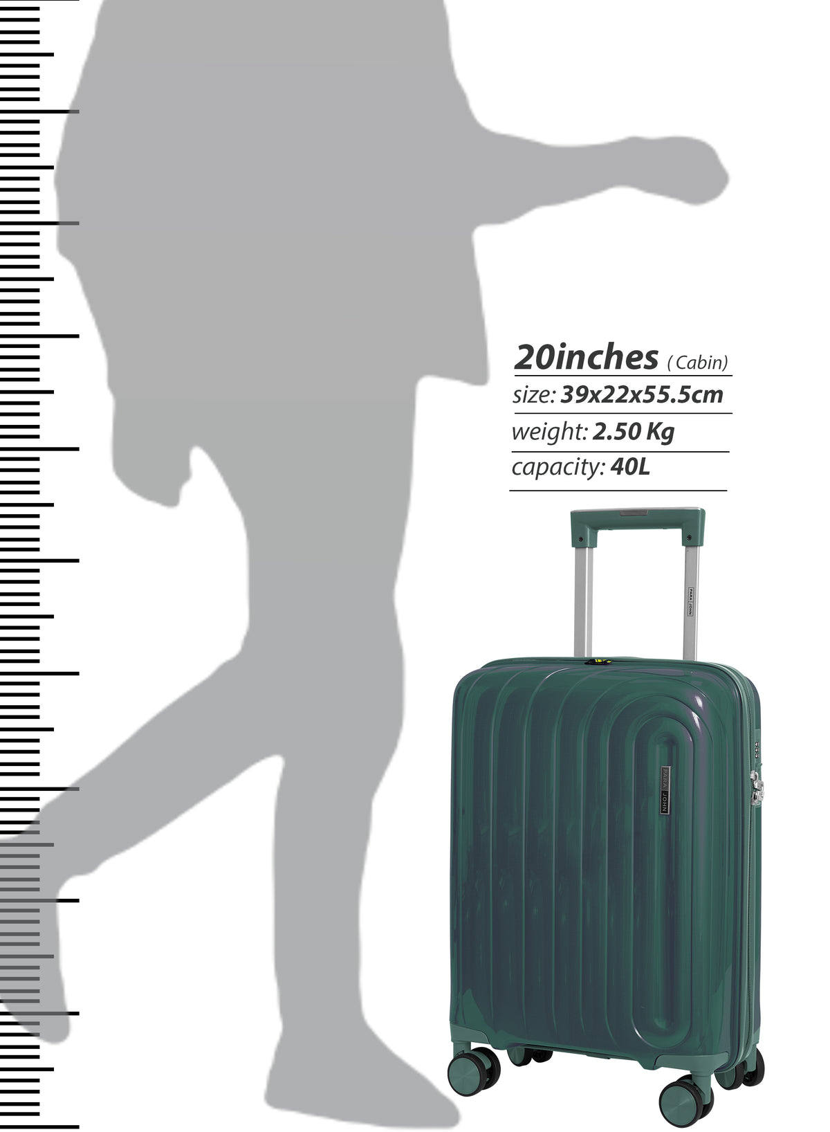 Parajohn ARMOUR - Colour-Shift PP Luggage Set of 2