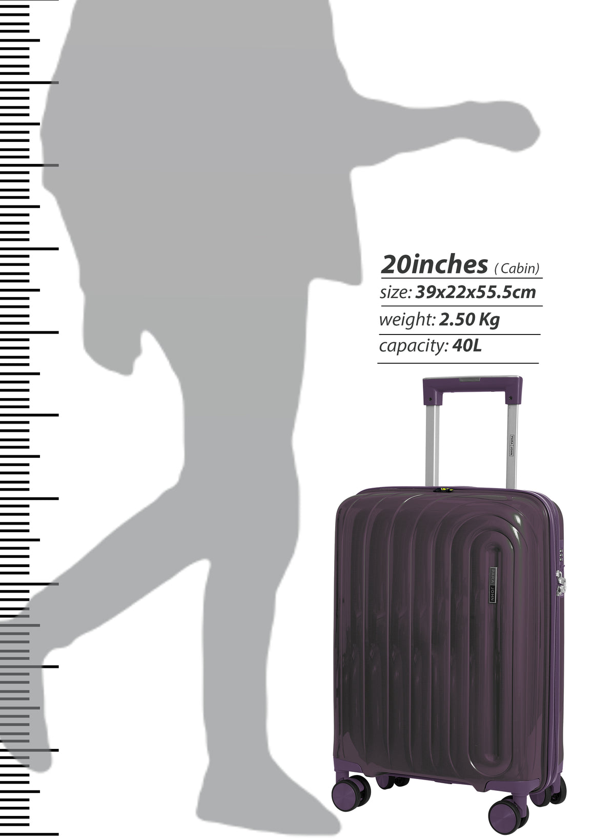 Parajohn ARMOUR - Colour-Shift PP Luggage Set of 2
